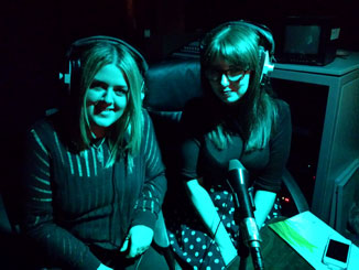 Danielle and Georgina presenting from our darkened control room in the Bridgewater Hall